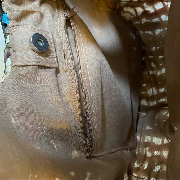 Women’s straw woven Bohemian Tan pink & Teal Braided round handle Beach bag - Picture 14 of 14